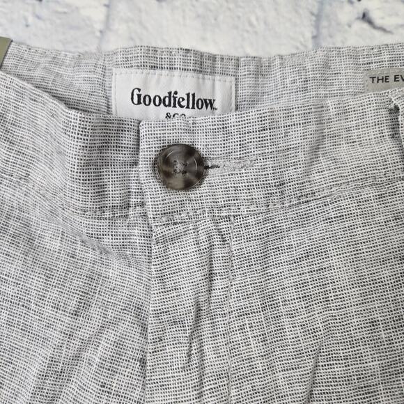 NWT Goodfellow Men's Linen Blend Shorts Gray Flat Front Every Wear Preppy sz 36 - Picture 3 of 12